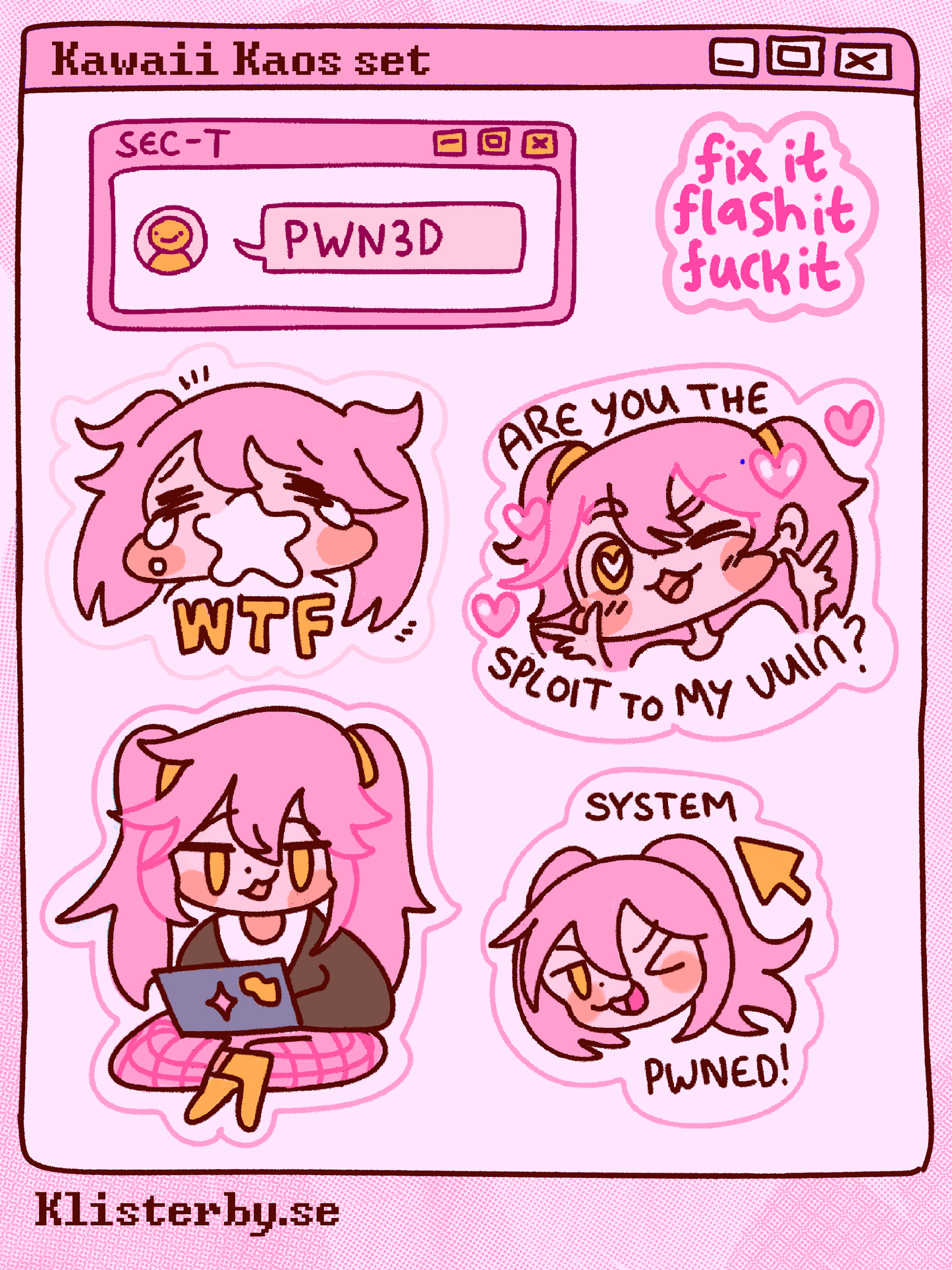 Kawaii Kaos Sticker Set Preorder